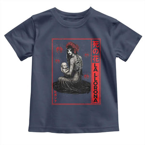 La Llorona Toddler T Shirt Folklore Japanese Spider Lily Soft Grunge Anime Aesthetic Flower TS10 Navy Print Your Wear