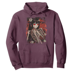 Horror Anime Manga Hoodie Japan Japanese Creepy Kawaii Goth TS10 Maroon Print Your Wear