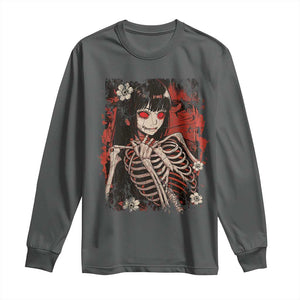 Horror Anime Manga Long Sleeve Shirt Japan Japanese Creepy Kawaii Goth TS10 Dark Heather Print Your Wear