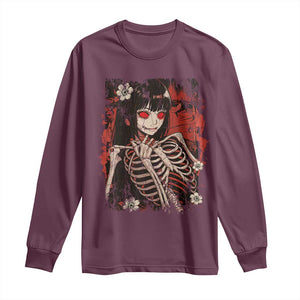 Horror Anime Manga Long Sleeve Shirt Japan Japanese Creepy Kawaii Goth TS10 Maroon Print Your Wear