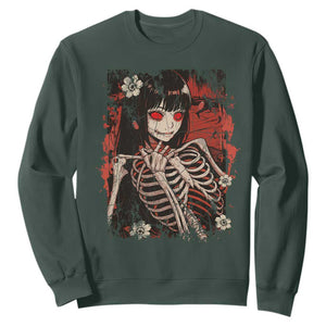 Horror Anime Manga Sweatshirt Japan Japanese Creepy Kawaii Goth TS10 Dark Forest Green Print Your Wear