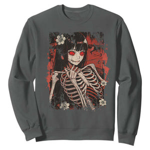 Horror Anime Manga Sweatshirt Japan Japanese Creepy Kawaii Goth TS10 Dark Heather Print Your Wear