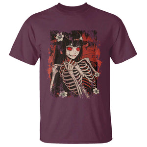 Horror Anime Manga T Shirt Japan Japanese Creepy Kawaii Goth TS10 Maroon Print Your Wear
