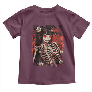 Horror Anime Manga Toddler T Shirt Japan Japanese Creepy Kawaii Goth TS10 Maroon Print Your Wear