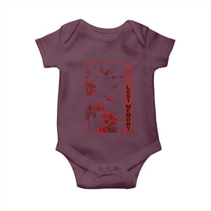 Japanese Spider Lily Baby Onesie Soft Grunge Anime Aesthetic Flower TS10 Maroon Print Your Wear