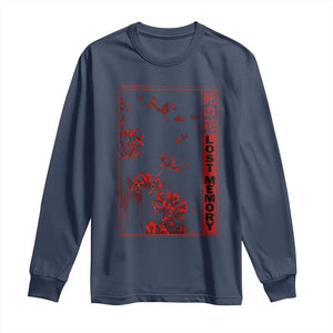 Japanese Spider Lily Long Sleeve Shirt Soft Grunge Anime Aesthetic Flower TS10 Navy Print Your Wear