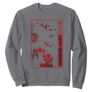 Japanese Spider Lily Sweatshirt Soft Grunge Anime Aesthetic Flower TS10 Charcoal Print Your Wear