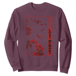 Japanese Spider Lily Sweatshirt Soft Grunge Anime Aesthetic Flower TS10 Maroon Print Your Wear