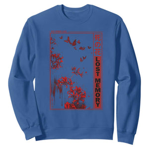 Japanese Spider Lily Sweatshirt Soft Grunge Anime Aesthetic Flower TS10 Royal Blue Print Your Wear