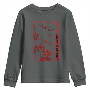 Japanese Spider Lily Youth Sweatshirt Soft Grunge Anime Aesthetic Flower TS10 Dark Heather Print Your Wear