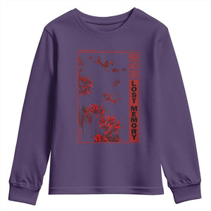 Japanese Spider Lily Youth Sweatshirt Soft Grunge Anime Aesthetic Flower TS10 Purple Print Your Wear