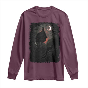 Baba Yaga House Long Sleeve Shirt Gothic Slavic Folklore Russia Fairy Tale TS10 Maroon Print Your Wear