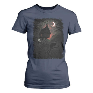 Baba Yaga House T Shirt For Women Gothic Slavic Folklore Russia Fairy Tale TS10 Navy Print Your Wear