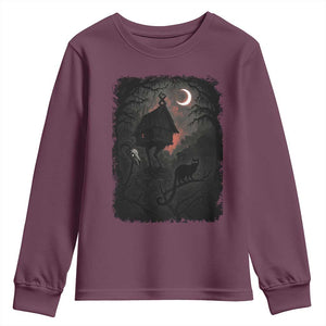 Baba Yaga House Youth Sweatshirt Gothic Slavic Folklore Russia Fairy Tale TS10 Maroon Print Your Wear