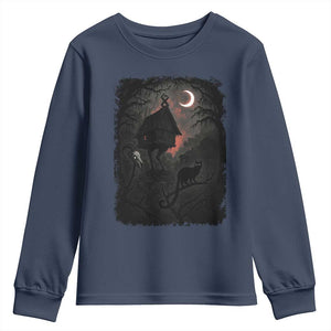 Baba Yaga House Youth Sweatshirt Gothic Slavic Folklore Russia Fairy Tale TS10 Navy Print Your Wear