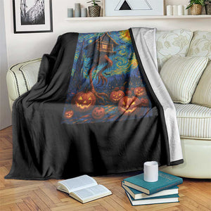 Baba Yaga House Throw Blanket Starry Night Van Gogh Slavic Folklore Russia Fairy Tale TS10 Print Your Wear