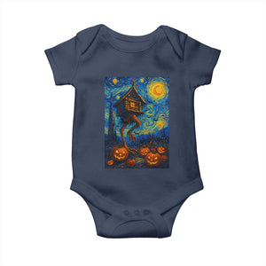 Baba Yaga House Baby Onesie Starry Night Van Gogh Slavic Folklore Russia Fairy Tale TS10 Navy Print Your Wear