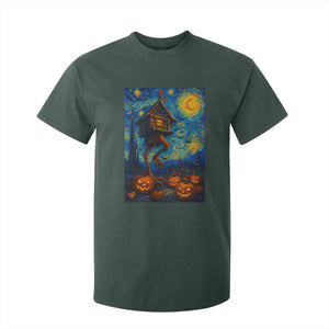 Baba Yaga House T Shirt For Kid Starry Night Van Gogh Slavic Folklore Russia Fairy Tale TS10 Dark Forest Green Print Your Wear