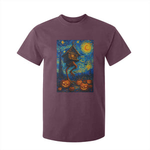 Baba Yaga House T Shirt For Kid Starry Night Van Gogh Slavic Folklore Russia Fairy Tale TS10 Maroon Print Your Wear