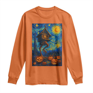 Baba Yaga House Long Sleeve Shirt Starry Night Van Gogh Slavic Folklore Russia Fairy Tale TS10 Orange Print Your Wear
