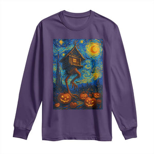 Baba Yaga House Long Sleeve Shirt Starry Night Van Gogh Slavic Folklore Russia Fairy Tale TS10 Purple Print Your Wear