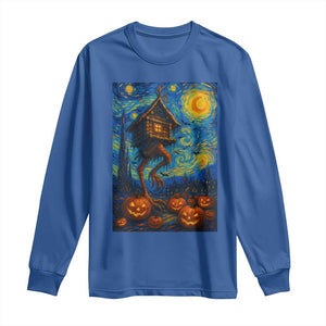 Baba Yaga House Long Sleeve Shirt Starry Night Van Gogh Slavic Folklore Russia Fairy Tale TS10 Royal Blue Print Your Wear