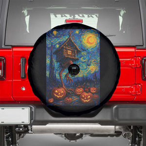 Baba Yaga House Spare Tire Cover Starry Night Van Gogh Slavic Folklore Russia Fairy Tale TS10 Black Print Your Wear