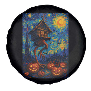 Baba Yaga House Spare Tire Cover Starry Night Van Gogh Slavic Folklore Russia Fairy Tale TS10 Print Your Wear