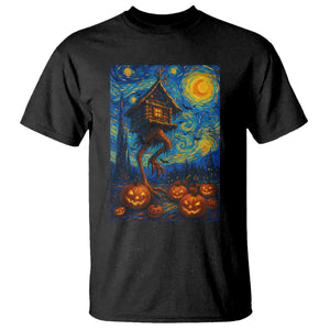 Baba Yaga House T Shirt Starry Night Van Gogh Slavic Folklore Russia Fairy Tale TS10 Black Print Your Wear