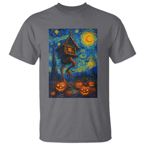 Baba Yaga House T Shirt Starry Night Van Gogh Slavic Folklore Russia Fairy Tale TS10 Charcoal Print Your Wear