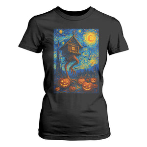 Baba Yaga House T Shirt For Women Starry Night Van Gogh Slavic Folklore Russia Fairy Tale TS10 Black Print Your Wear