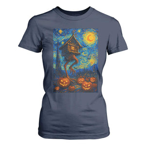 Baba Yaga House T Shirt For Women Starry Night Van Gogh Slavic Folklore Russia Fairy Tale TS10 Navy Print Your Wear