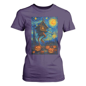 Baba Yaga House T Shirt For Women Starry Night Van Gogh Slavic Folklore Russia Fairy Tale TS10 Purple Print Your Wear