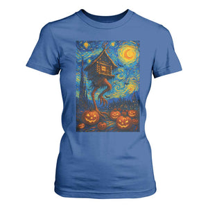 Baba Yaga House T Shirt For Women Starry Night Van Gogh Slavic Folklore Russia Fairy Tale TS10 Royal Blue Print Your Wear