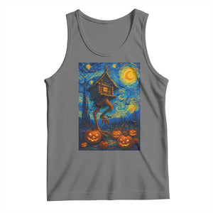 Baba Yaga House Tank Top Starry Night Van Gogh Slavic Folklore Russia Fairy Tale TS10 Black Heather Print Your Wear