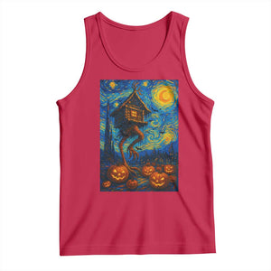 Baba Yaga House Tank Top Starry Night Van Gogh Slavic Folklore Russia Fairy Tale TS10 Red Print Your Wear
