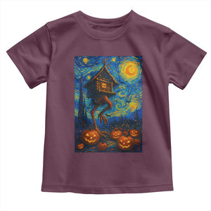 Baba Yaga House Toddler T Shirt Starry Night Van Gogh Slavic Folklore Russia Fairy Tale TS10 Maroon Print Your Wear