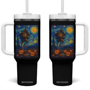 Baba Yaga House Tumbler With Handle Starry Night Van Gogh Slavic Folklore Russia Fairy Tale TS10 One Size: 40 oz Black Print Your Wear