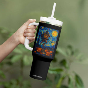 Baba Yaga House Tumbler With Handle Starry Night Van Gogh Slavic Folklore Russia Fairy Tale TS10 Print Your Wear