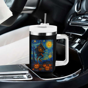 Baba Yaga House Tumbler With Handle Starry Night Van Gogh Slavic Folklore Russia Fairy Tale TS10 Print Your Wear