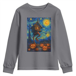 Baba Yaga House Youth Sweatshirt Starry Night Van Gogh Slavic Folklore Russia Fairy Tale TS10 Charcoal Print Your Wear