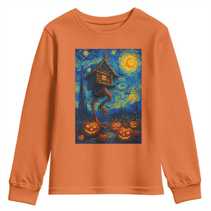 Baba Yaga House Youth Sweatshirt Starry Night Van Gogh Slavic Folklore Russia Fairy Tale TS10 Orange Print Your Wear