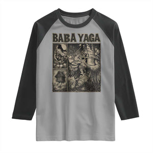Baba Yaga House Raglan Shirt Slavic Folklore Russia Fairy Tale Horror Fans TS10 Sport Gray Black Print Your Wear