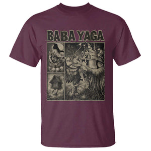 Baba Yaga House T Shirt Slavic Folklore Russia Fairy Tale Horror Fans TS10 Maroon Print Your Wear