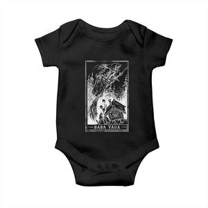 Baba Yaga House Tarot Card Baby Onesie Botanical Slavic Folklore Pagan Witchy TS10 Black Print Your Wear