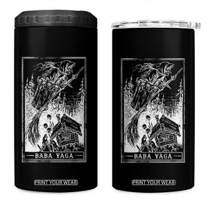 Baba Yaga House Tarot Card 4 in 1 Can Cooler Tumbler Botanical Slavic Folklore Pagan Witchy TS10 One Size: 16 oz Black Print Your Wear