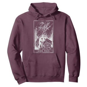 Baba Yaga House Tarot Card Hoodie Botanical Slavic Folklore Pagan Witchy TS10 Maroon Print Your Wear