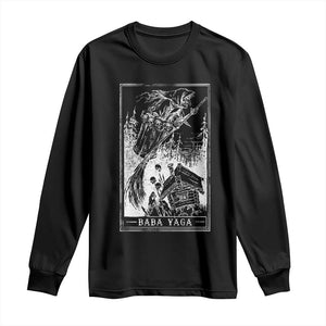 Baba Yaga House Tarot Card Long Sleeve Shirt Botanical Slavic Folklore Pagan Witchy TS10 Black Print Your Wear