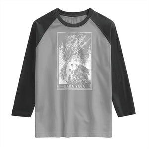 Baba Yaga House Tarot Card Raglan Shirt Botanical Slavic Folklore Pagan Witchy TS10 Sport Gray Black Print Your Wear