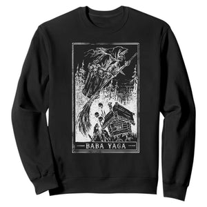 Baba Yaga House Tarot Card Sweatshirt Botanical Slavic Folklore Pagan Witchy TS10 Black Print Your Wear